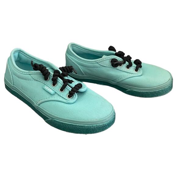 Vans Green Slip On Pull Tie Green Glitter Shoes Size 12 - Picture 2 of 8